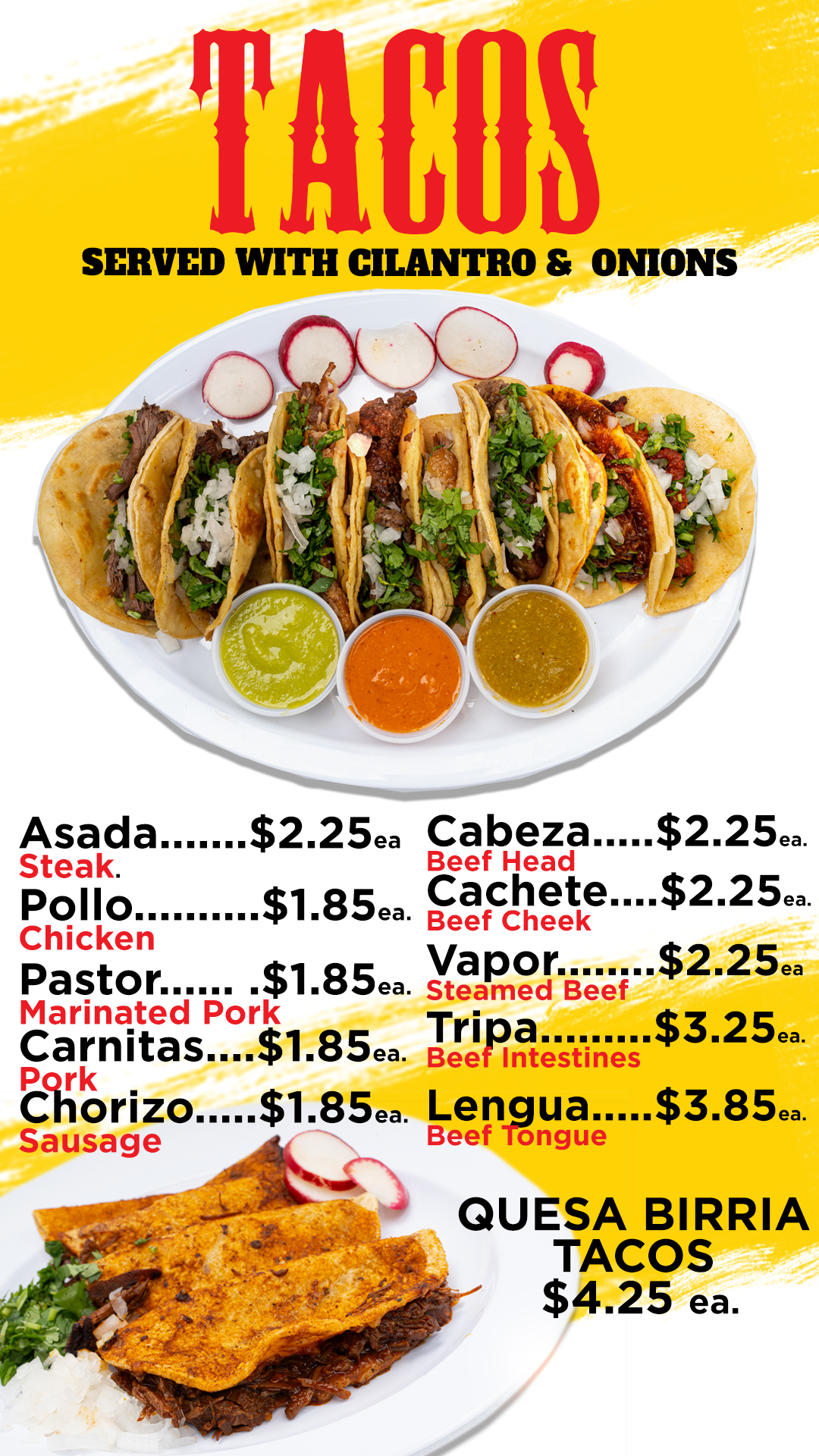 Menu – Taco Shop Taqueria